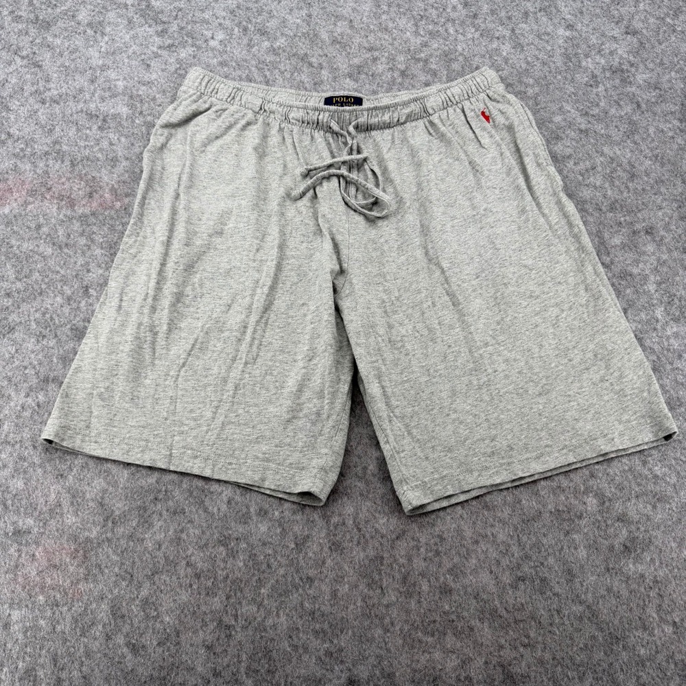 Polo Ralph Lauren Mens Heather Grey Sleep Lounge Shorts Red Pony Logo Size XL